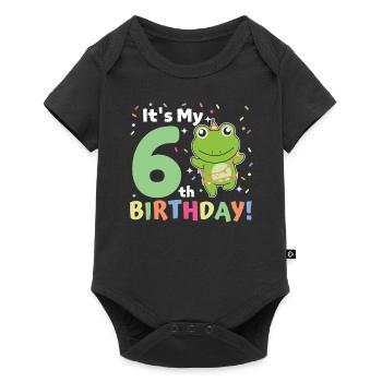 Frog for 6th birthday children six years old - Baby Premium short-sleeve bodysuit - black - Front