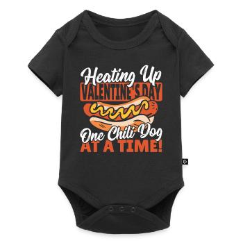 La Saint-Valentin coeurs coeur Chili Dog - Body à manches courtes Premium Bébé - noir - Devant