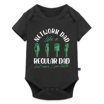 Network Dad Like A Regular Dad But More Lan-Tastic - Baby Premium Kurzarmbody - Schwarz - Vorne
