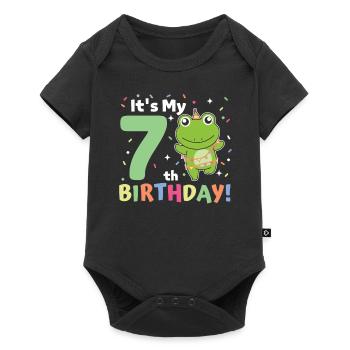 Frog for 7th birthday children seven years old - Baby Premium short-sleeve bodysuit - black - Front