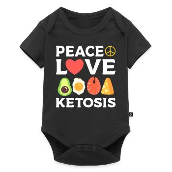Peace Love Ketosis Fitness-Fanatiker - Baby Premium Kurzarmbody - Schwarz - Vorne