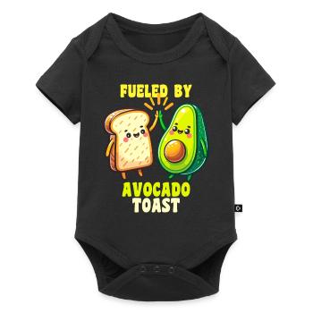 Alimenté par le motif de toast à l’avocat - Body à manches courtes Premium Bébé - noir - Devant