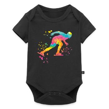 Speed skater Sportswoman Speed Skating - Baby Premium short-sleeve bodysuit - black - Front