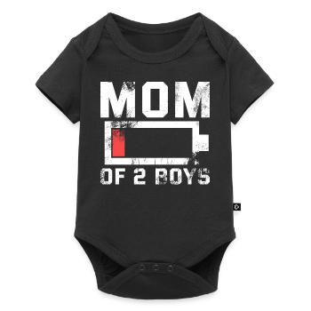 Maman de 2 garçons Chemise cadeau de Son Mothers - Body à manches courtes Premium Bébé - noir - Devant
