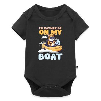 Bootfahren Lieber auf meinem Boot - Baby Premium Kurzarmbody - Schwarz - Vorne
