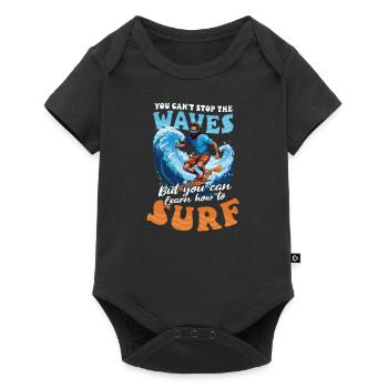 Surfer Can't Stop Waves Learn Surf - Baby Premium short-sleeve bodysuit - black - Front