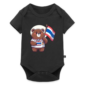 Thai Bär - Baby Premium Kurzarmbody - Schwarz - Vorne