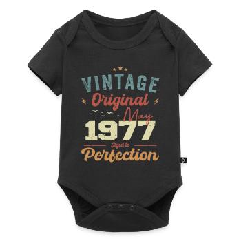 May 1977 Birthday May 1977 Gift May 1977 - Baby Premium short-sleeve bodysuit - black - Front
