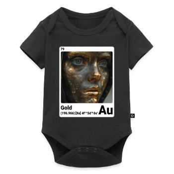 AI am Gold (wt) style element periodic fashion - Baby Premium short-sleeve bodysuit - black - Front