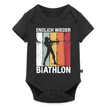 Biathlon, Winter Sports, Snow, Biathlete, Cross Country - Baby Premium short-sleeve bodysuit - black - Front