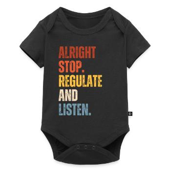 Quitting, regulating, and listening teachers - Baby Premium short-sleeve bodysuit - black - Front