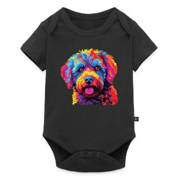 Aquarelles Colorées Lagotto Romagnolo - Body à manches courtes Premium Bébé - noir - Devant