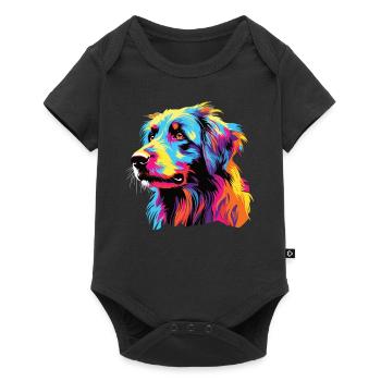Aquarelle Colorée Petit Basset Pyrénéenne - Body à manches courtes Premium Bébé - noir - Devant