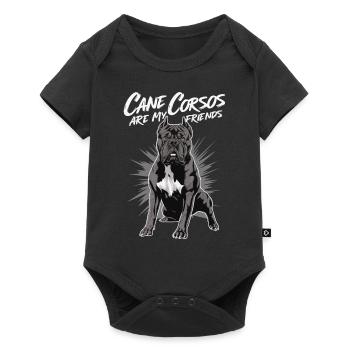 Cane Corso Hund - Baby Premium Kurzarmbody - Schwarz - Vorne