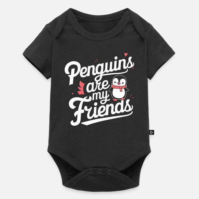 Pinguin Pinguine Tier - Baby Premium Kurzarmbody - Schwarz
