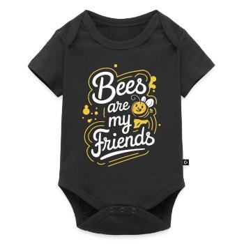 Honigbiene Imker Bienen Biene - Baby Premium Kurzarmbody - Schwarz - Vorne