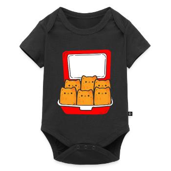 Croquettes de chaton Mignon Fast-Food Nourriture pour chats - Body à manches courtes Premium Bébé - noir - Devant