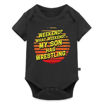 Weekend? What Weekend? my son has wrestling - Baby Premium short-sleeve bodysuit - black - Front