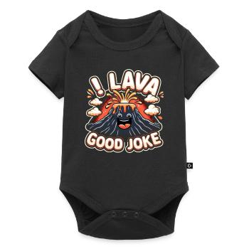 Drôle de volcan lave géologie roche chasse géologue - Body à manches courtes Premium Bébé - noir - Devant