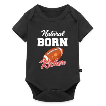 Quarterback de football kicker né naturel - Body à manches courtes Premium Bébé - noir - Devant