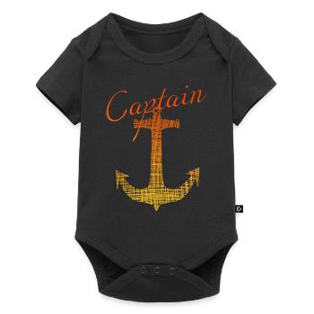 Captain Kapitän - Baby Premium Kurzarmbody - Schwarz - Vorne