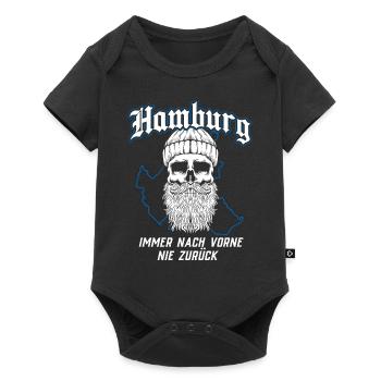 Hamburg Tshirt Geschenk Moin Hamburch Fußball - Baby Premium Kurzarmbody - Schwarz - Vorne