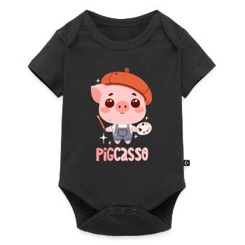 Artiste Cochon : Pigcasso - Body à manches courtes Premium Bébé - noir - Devant