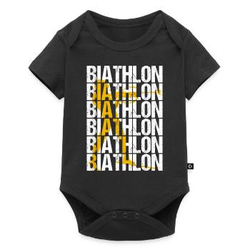 Biathlon, Lover, Winter Sports, Biathlete, Skier, Mountain - Baby Premium short-sleeve bodysuit - black - Front