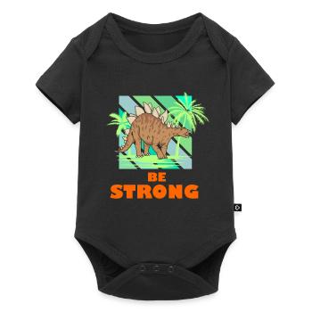 Être fort Dino Stegosaurus Guys Cool Dinosaure - Body à manches courtes Premium Bébé - noir - Devant