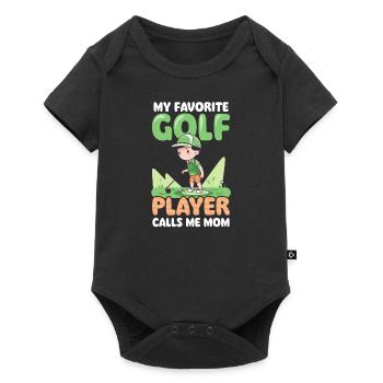 Golfen Mama Lieblingsspieler ruft Mama an - Baby Premium Kurzarmbody - Schwarz - Vorne
