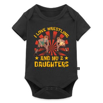 J’adore la lutte et mes 2 filles - Body à manches courtes Premium Bébé - noir - Devant
