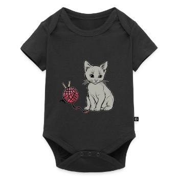 Cat Wool Play Domestic Cat Kitten - Baby Premium short-sleeve bodysuit - black - Front