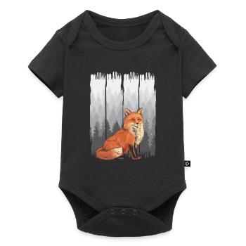 Fuchs Wald Natur - Baby Premium Kurzarmbody - Schwarz - Vorne