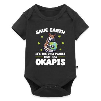 Is the only planet with Okapis Earth Day - Baby Premium short-sleeve bodysuit - black - Front