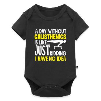 Calisthenics Training Fitness Workout - Baby Premium short-sleeve bodysuit - black - Front