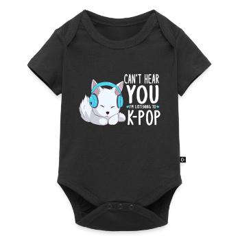 Je ne t’entends pas, j’écoute de la K-pop, Arctic Fox - Body à manches courtes Premium Bébé - noir - Devant