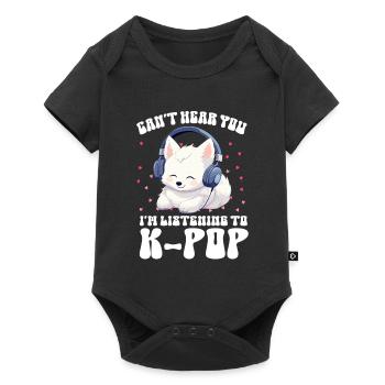 Je ne t’entends pas, j’écoute de la K-pop, Arctic Fox - Body à manches courtes Premium Bébé - noir - Devant