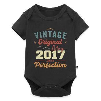Mai 2017 Geburtstag Mai 2017 Geschenk Mai 2017 - Baby Premium Kurzarmbody - Schwarz - Vorne