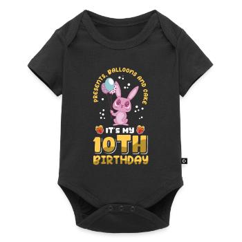 10e anniversaire 10 ans Cadeau Idée Cadeau - Body à manches courtes Premium Bébé - noir - Devant