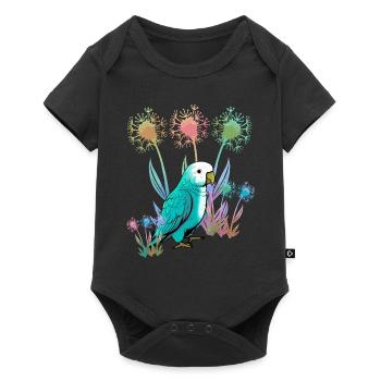 Nature, Fleurs, Perroquet, Oiseau, Nature Sauvage - Body à manches courtes Premium Bébé - noir - Devant