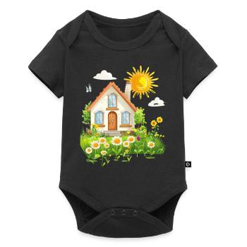 Chalet ensoleillé à la campagne - Body à manches courtes Premium Bébé - noir - Devant