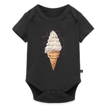 Summer Joy with Colorful Ice Cream Motif - Baby Premium short-sleeve bodysuit - black - Front