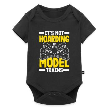Drôle de Train amant Trains Locomotive cadeau - Body à manches courtes Premium Bébé - noir - Devant