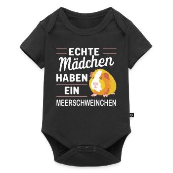 Meerschweinchen Kurzhaar Langhaar Crested Hunde - Baby Premium Kurzarmbody - Schwarz - Vorne