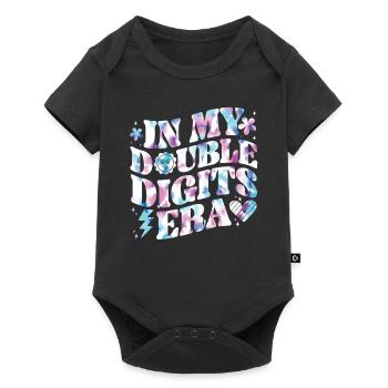 Double Digit Birthday Decoration Girls 10 - Baby Premium short-sleeve bodysuit - black - Front