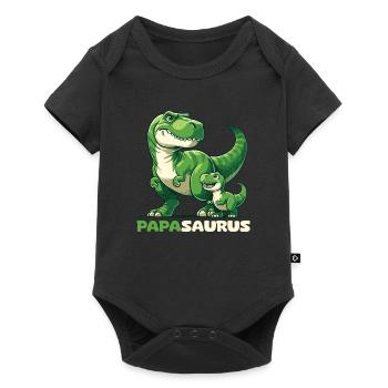 Papasaurus Father's Day Best Dad T-Rex Dinosaur - Baby Premium short-sleeve bodysuit - black - Front