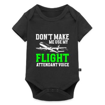 Ne m’oblige pas à utiliser ma voix d’hôtesse de l’air - Body à manches courtes Premium Bébé - noir - Devant