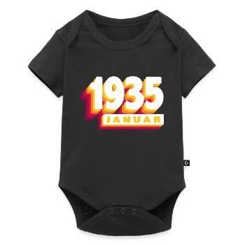 Janvier 1935 0 89 ans Homme Femme Anniversaire - Body à manches courtes Premium Bébé - noir - Devant
