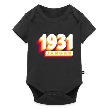 Janvier 1931 0 93 ans Homme Femme Anniversaire - Body à manches courtes Premium Bébé - noir - Devant