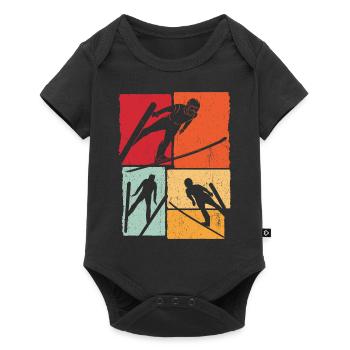 Ski Jumping Vintage Ski Flying Ski Holiday Ski Skisp - Baby Premium short-sleeve bodysuit - black - Front